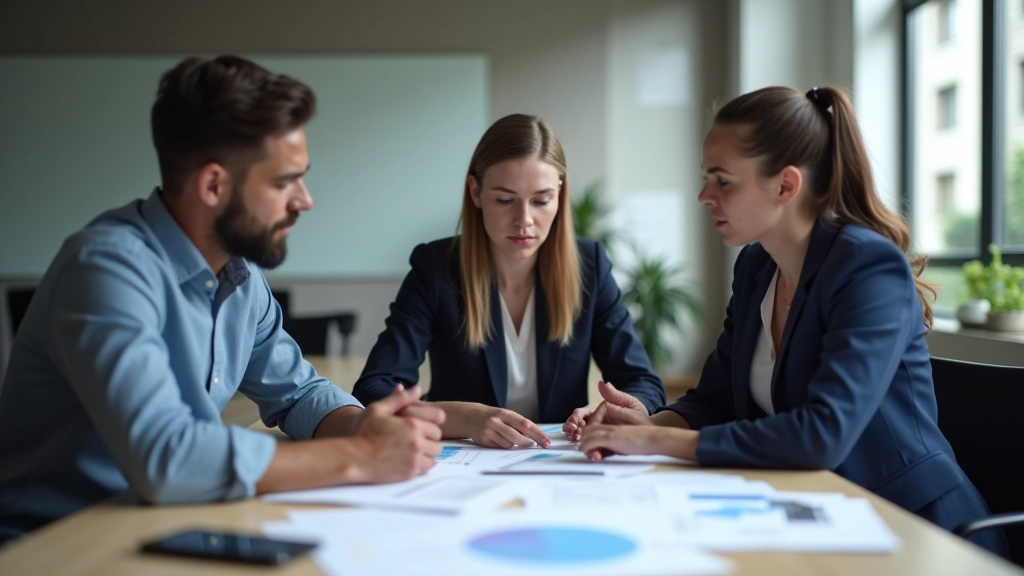 Group of professionals discussing financial planning